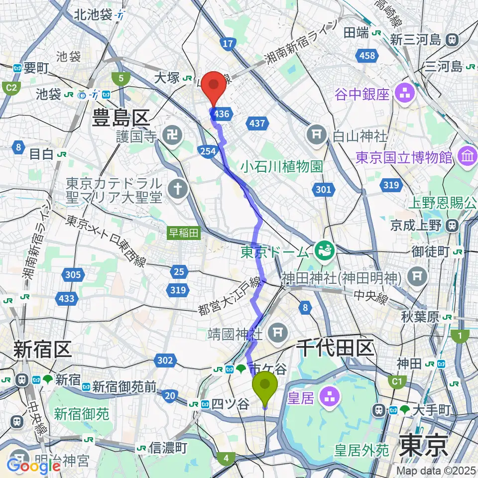 半蔵門駅からBeatsParadiseへのルートマップ地図