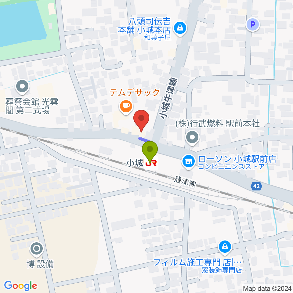 KANファクトリーの最寄駅小城駅からの徒歩ルート（約1分）地図