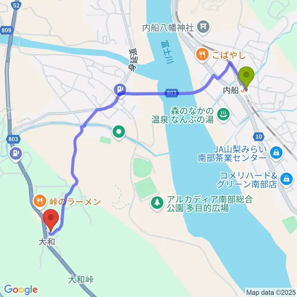 ギターリペア F-ROOTSの最寄駅内船駅からの徒歩ルート（約25分）地図