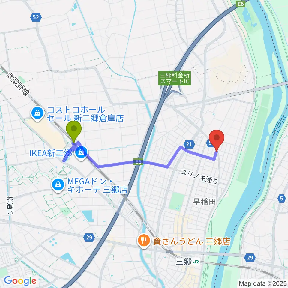 新三郷駅からナイス インターナショナルへのルートマップ Mdata 新三郷駅からナイス インターナショナルへのルートマップ Mdata