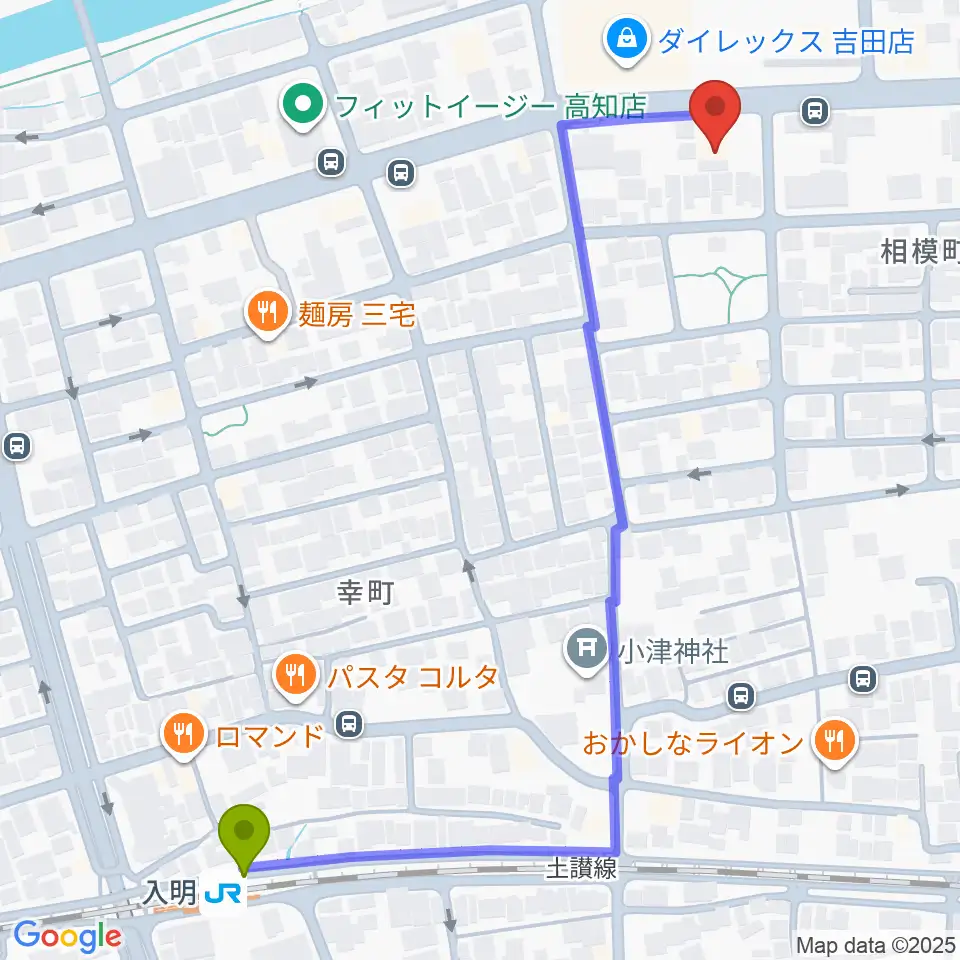 キャラバンサライ スタジオの最寄駅入明駅からの徒歩ルート（約7分）地図