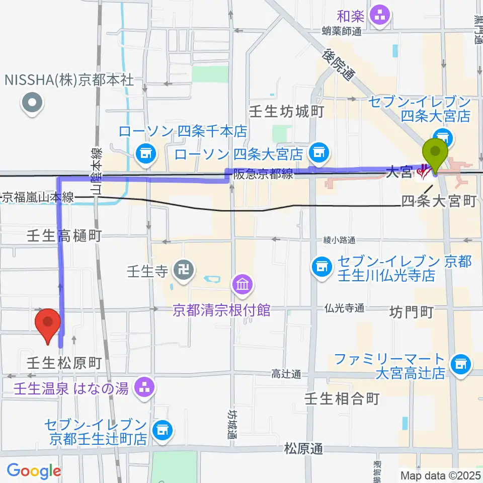 大宮駅からたけいち音楽教室へのルートマップ地図