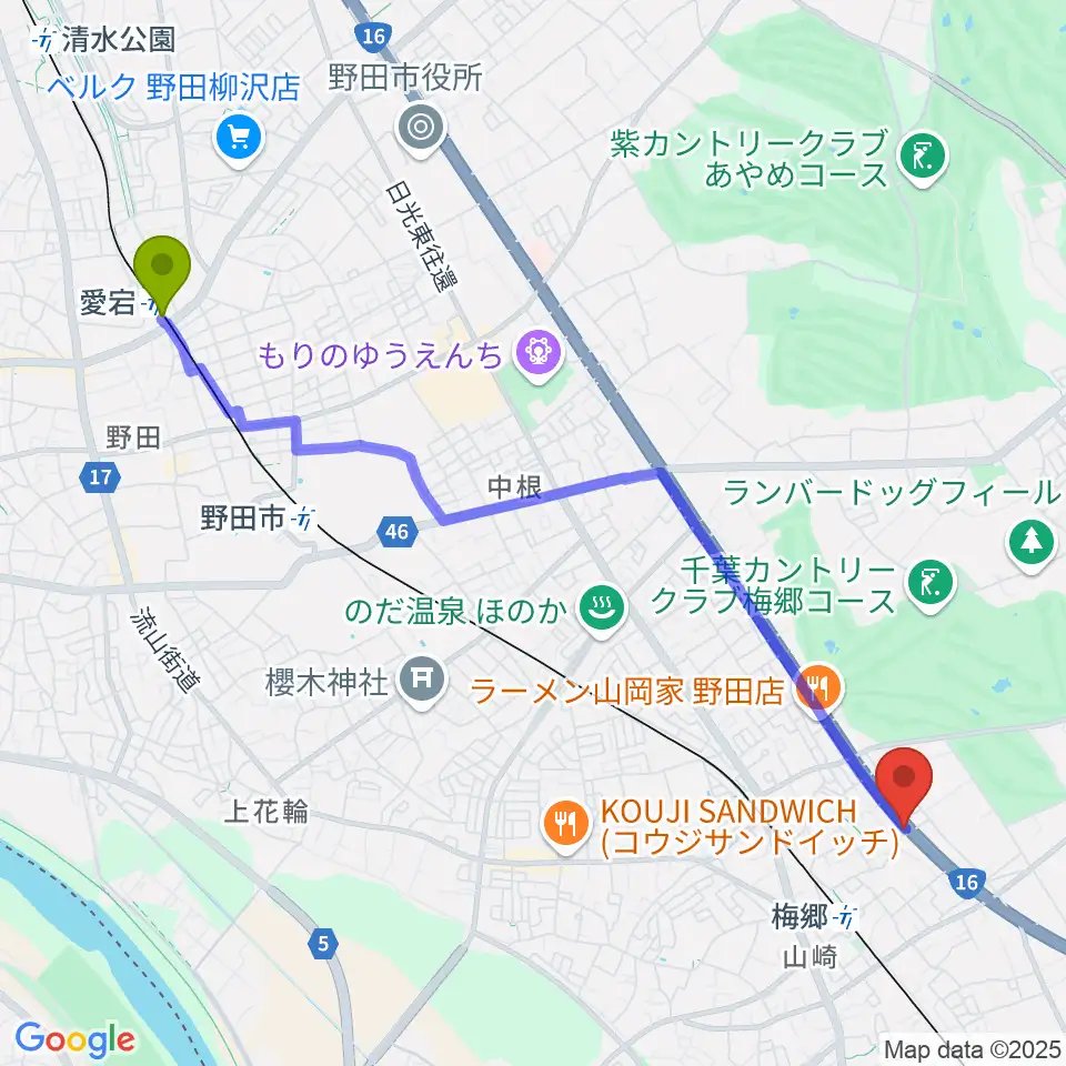 愛宕駅から株式会社ピアノプラザへのルートマップ地図