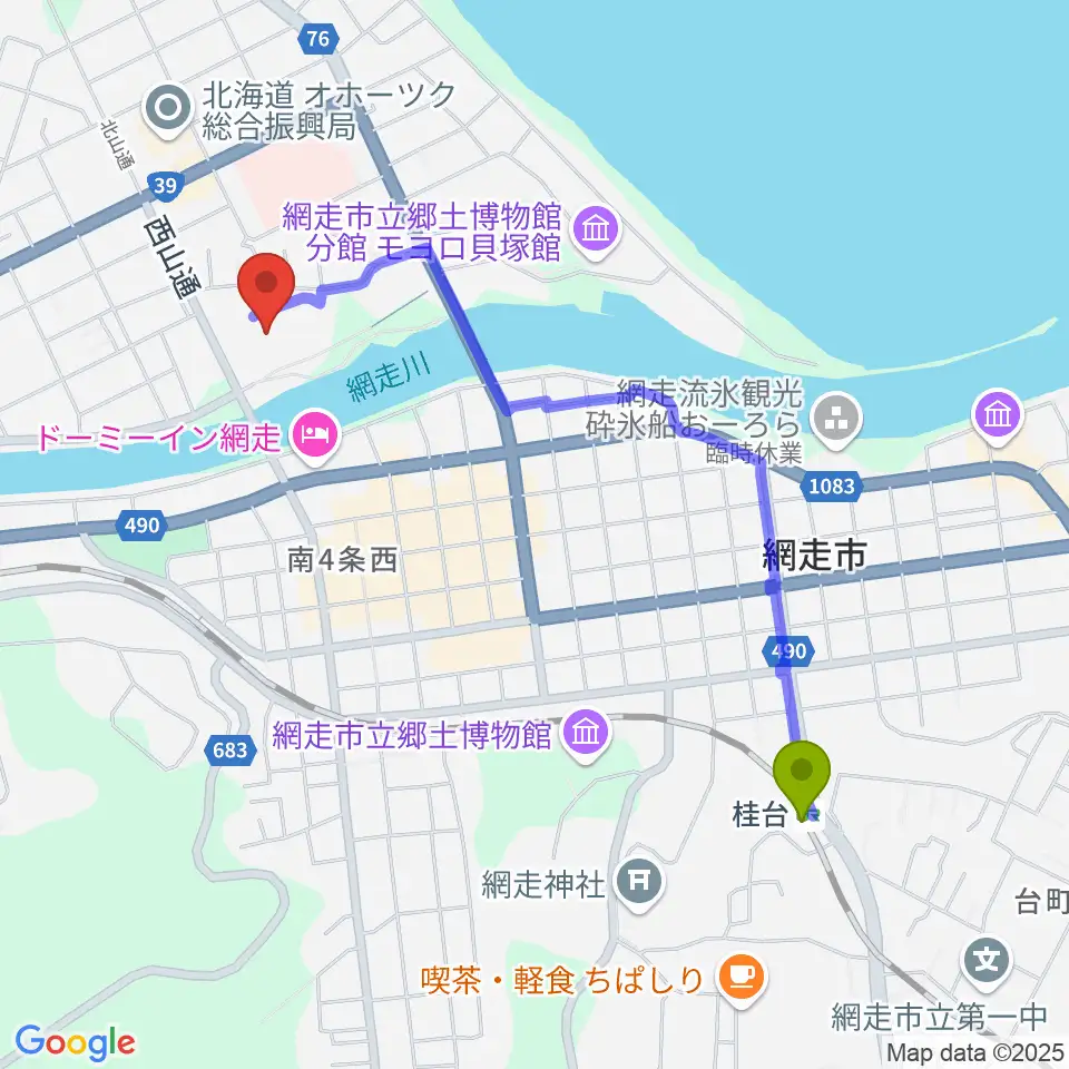 桂台駅からエコーセンター2000へのルートマップ地図