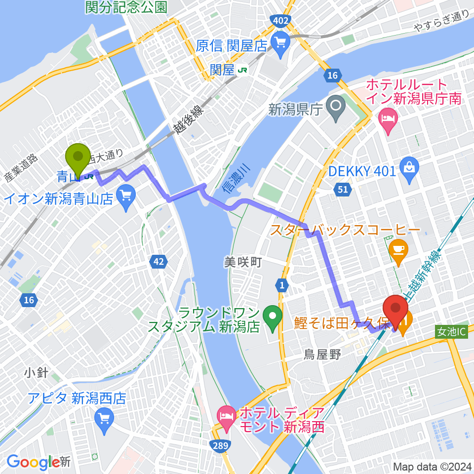 青山駅からN-TRIBE（エヌトライブ）へのルートマップ地図
