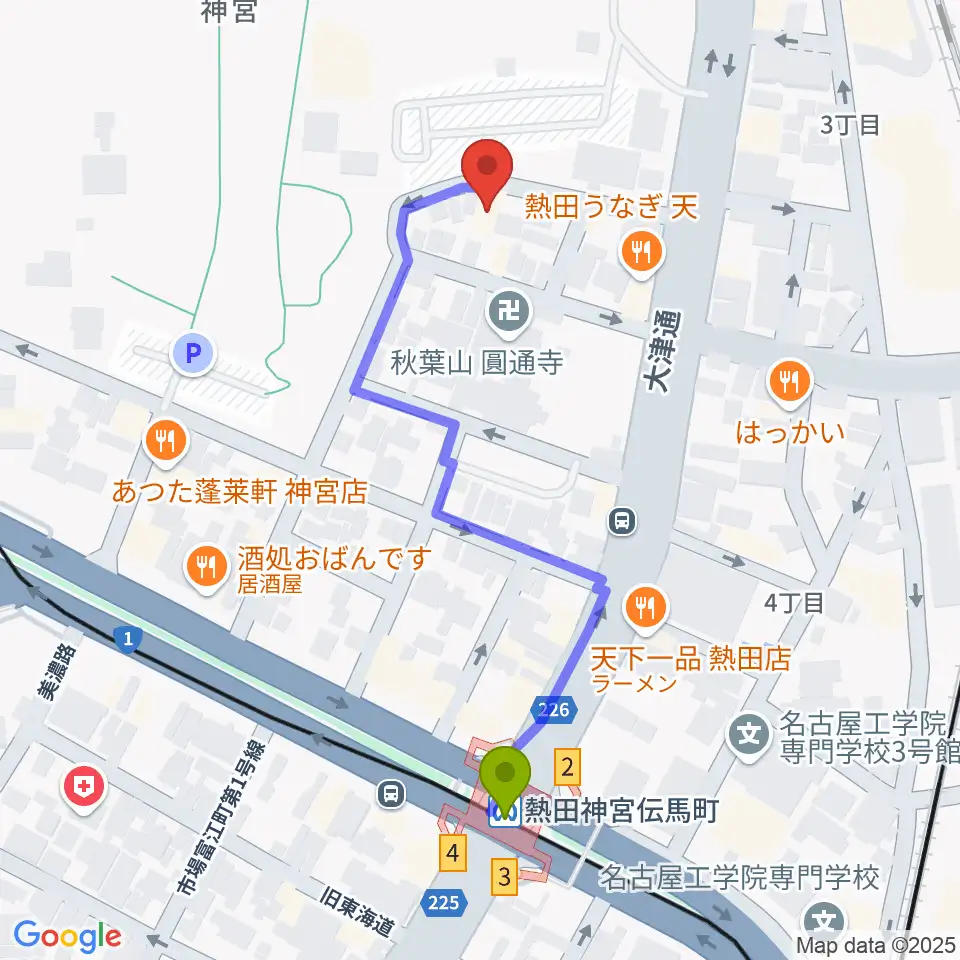 バルドン・フィルステージの最寄駅伝馬町駅からの徒歩ルート（約5分）地図