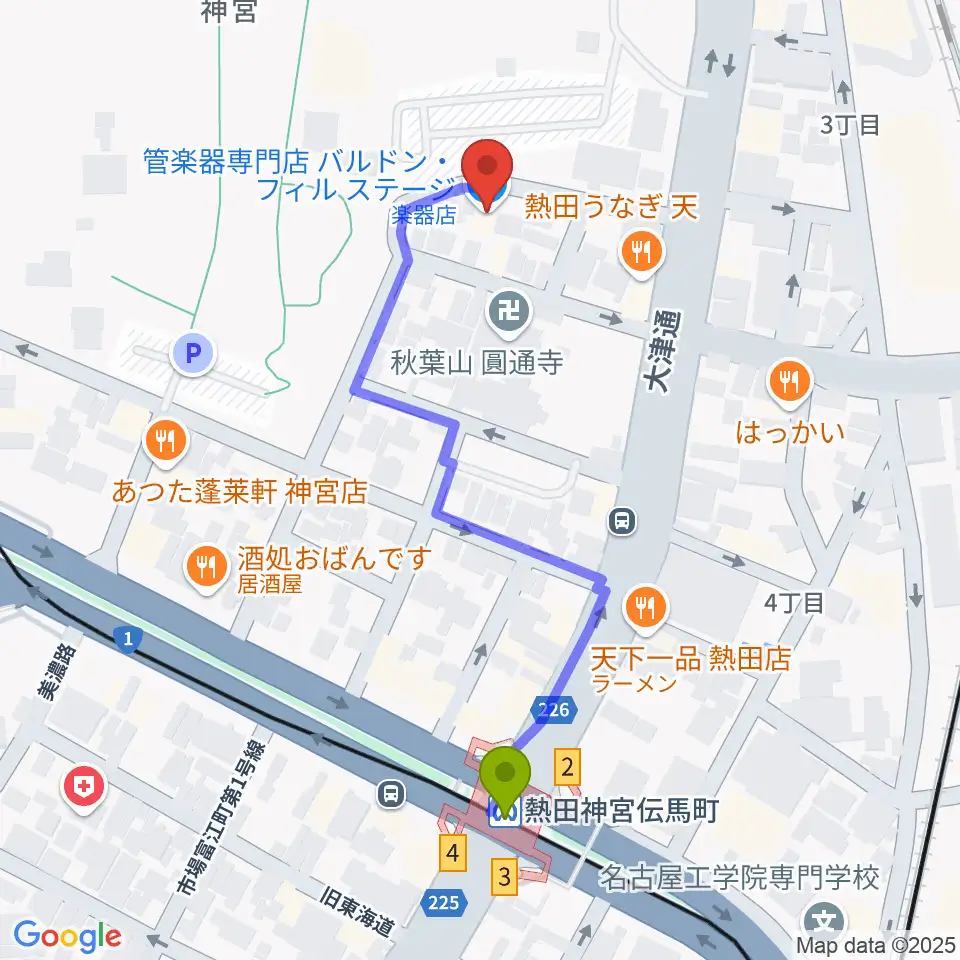 バルドン・フィルステージの最寄駅伝馬町駅からの徒歩ルート（約5分）地図