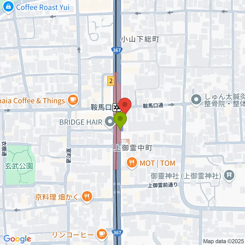 一木楽器の最寄駅鞍馬口駅からの徒歩ルート（約0分）地図