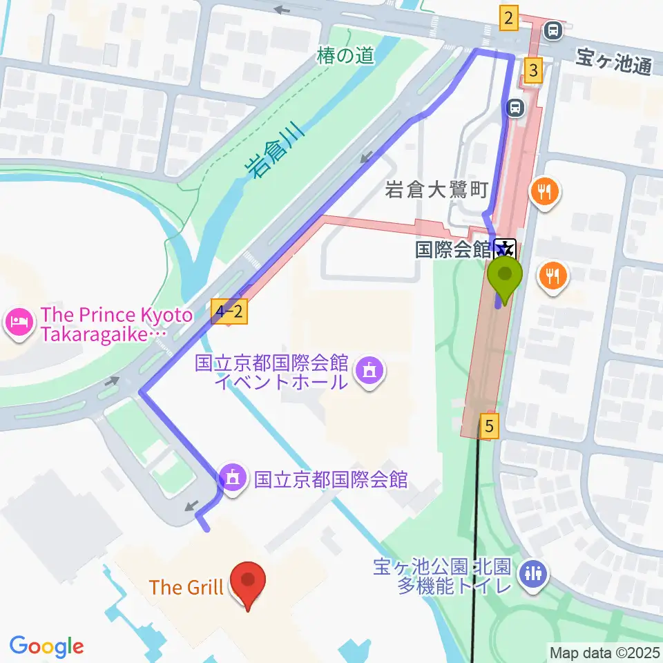 国立京都国際会館 ICC Kyotoの最寄駅国際会館駅からの徒歩ルート（約5分）地図