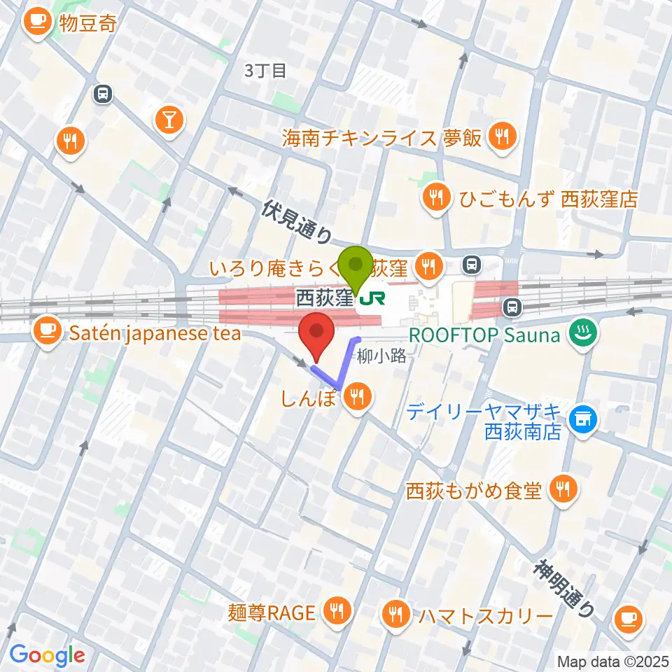 西荻窪アートリオンの最寄駅西荻窪駅からの徒歩ルート（約1分）地図