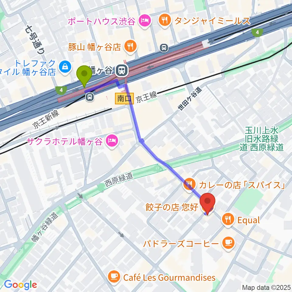 幡ヶ谷CLUB HEAVY SICKの最寄駅幡ヶ谷駅からの徒歩ルート（約5分）地図