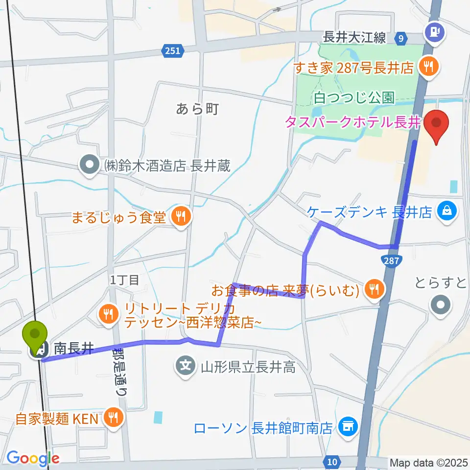 エフエムい～じゃん おらんだラジオの最寄駅南長井駅からの徒歩ルート（約15分）地図