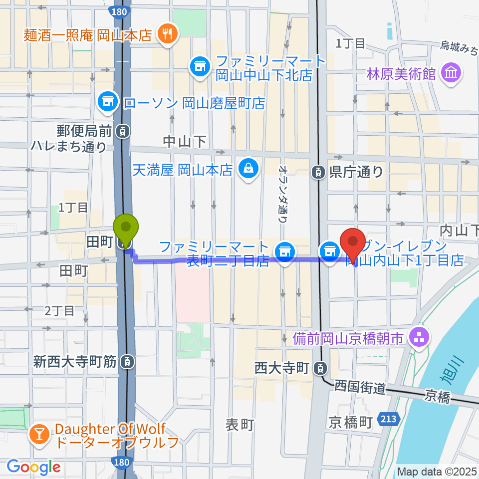 田町駅からrecord shop DIG DIGへのルートマップ地図