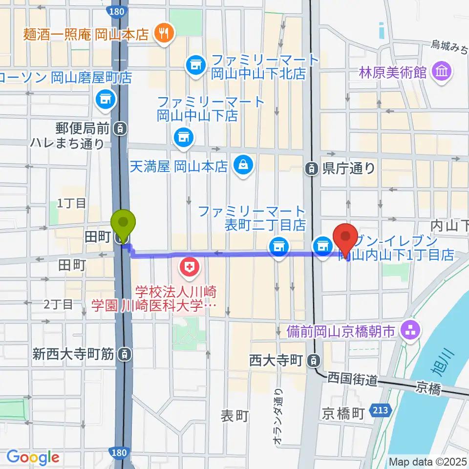 田町駅からrecord shop DIG DIGへのルートマップ地図