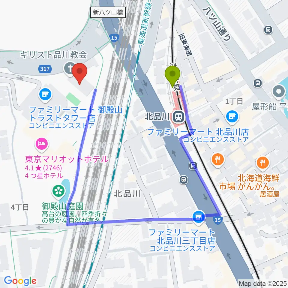 キリスト品川教会 グローリア・チャペルの最寄駅北品川駅からの徒歩ルート（約3分）地図