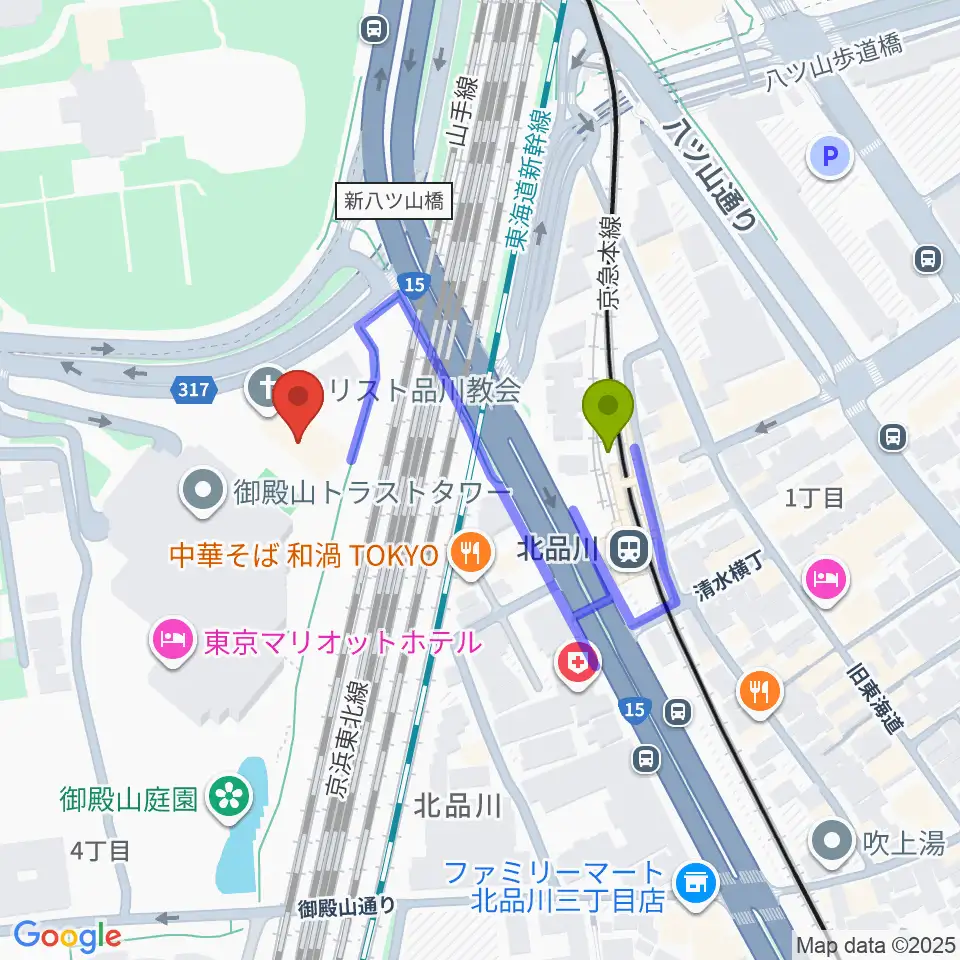 キリスト品川教会 グローリア・チャペルの最寄駅北品川駅からの徒歩ルート（約3分）地図