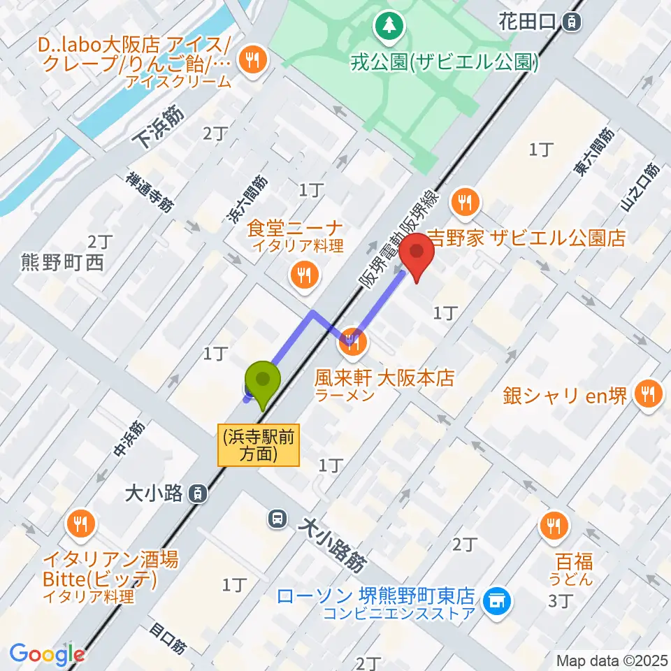 HOUSE of JAZZの最寄駅大小路駅からの徒歩ルート（約2分）地図