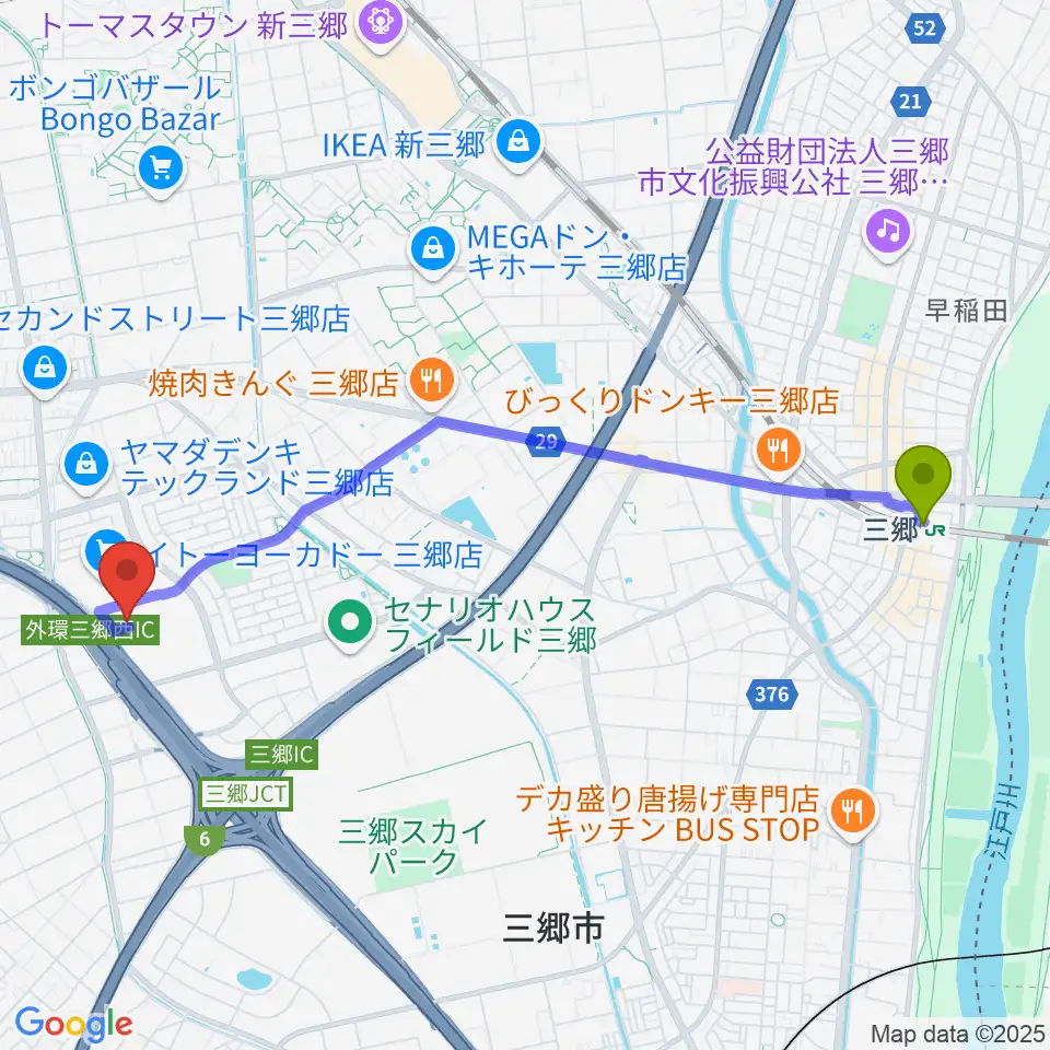 三郷駅からmovix三郷へのルートマップ Mdata 三郷駅からmovix三郷へのルートマップ Mdata