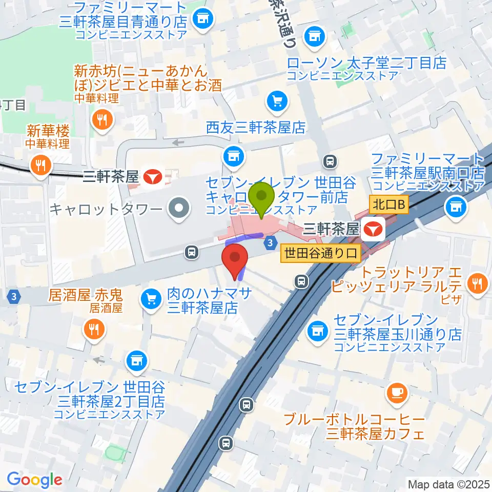 三軒茶屋32016の最寄駅三軒茶屋駅からの徒歩ルート（約1分）地図