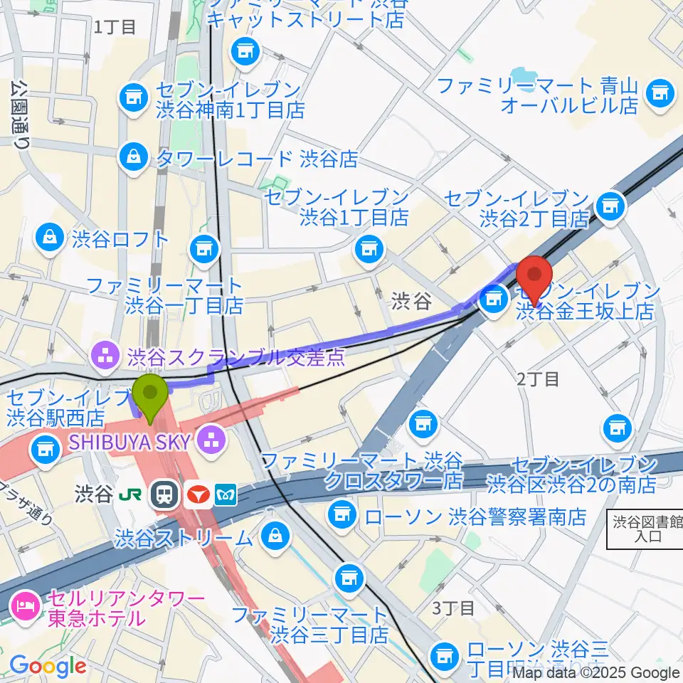 渋谷シアター・イメージフォーラムの最寄駅渋谷駅からの徒歩ルート（約9分）地図