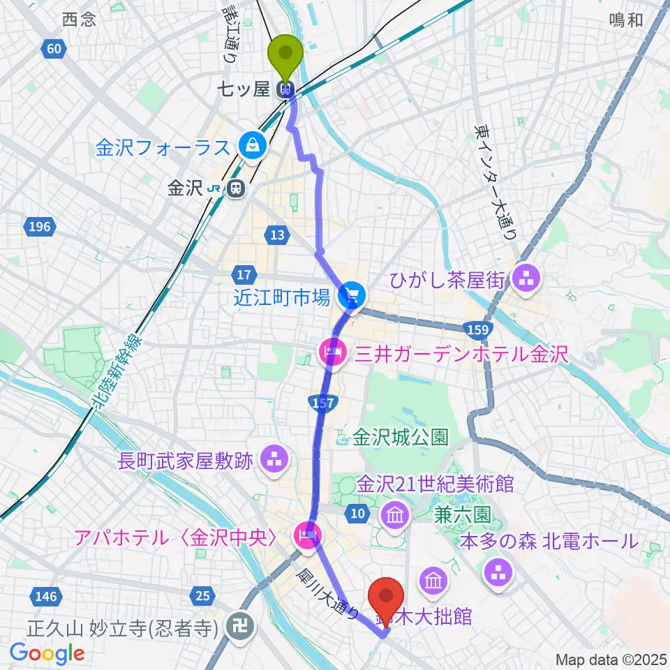 七ツ屋駅から道草カフェ・アルプへのルートマップ地図
