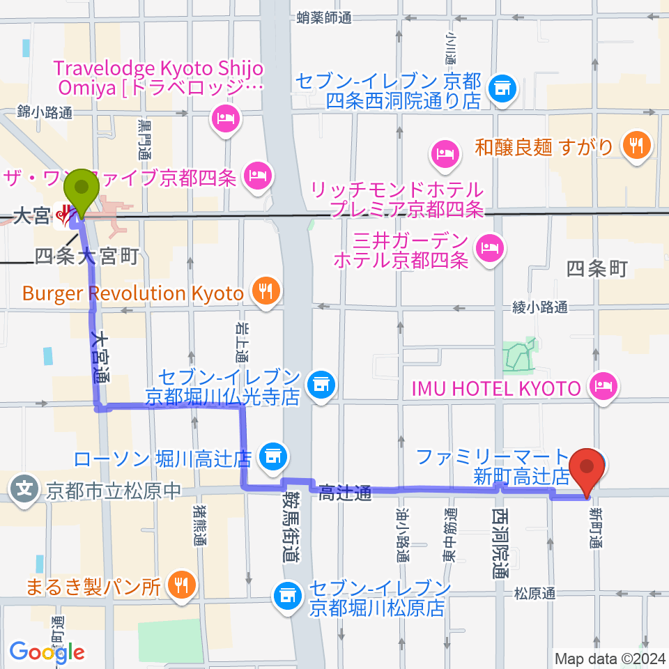 大宮駅からティーステップへのルートマップ地図