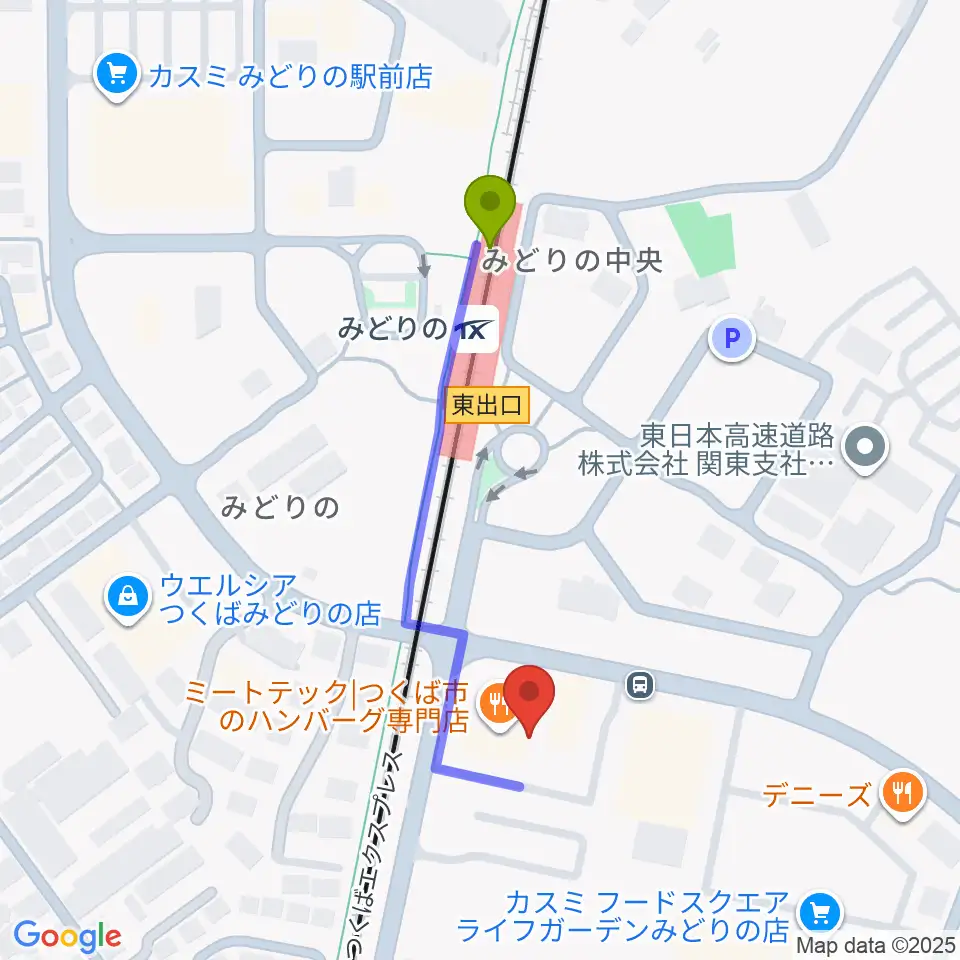 アーデン音楽館 みどりの教室の最寄駅みどりの駅からの徒歩ルート（約4分）地図