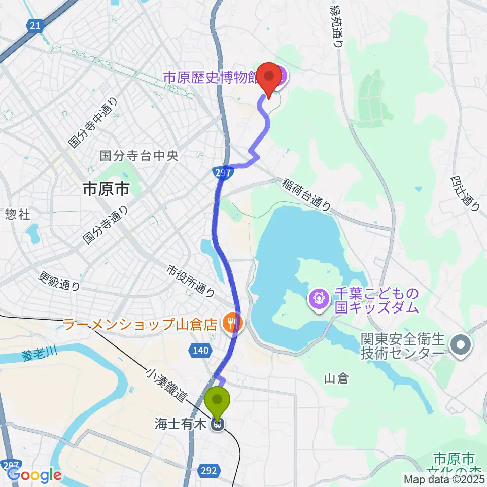 ゼットエー武道場の最寄駅海士有木駅からの徒歩ルート（約42分）地図