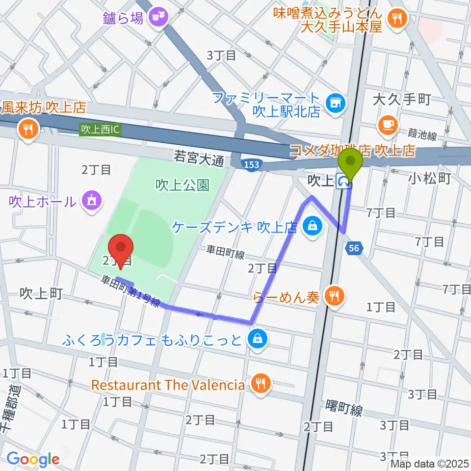 名古屋市昭和スポーツセンターの最寄駅吹上駅からの徒歩ルート（約8分）地図