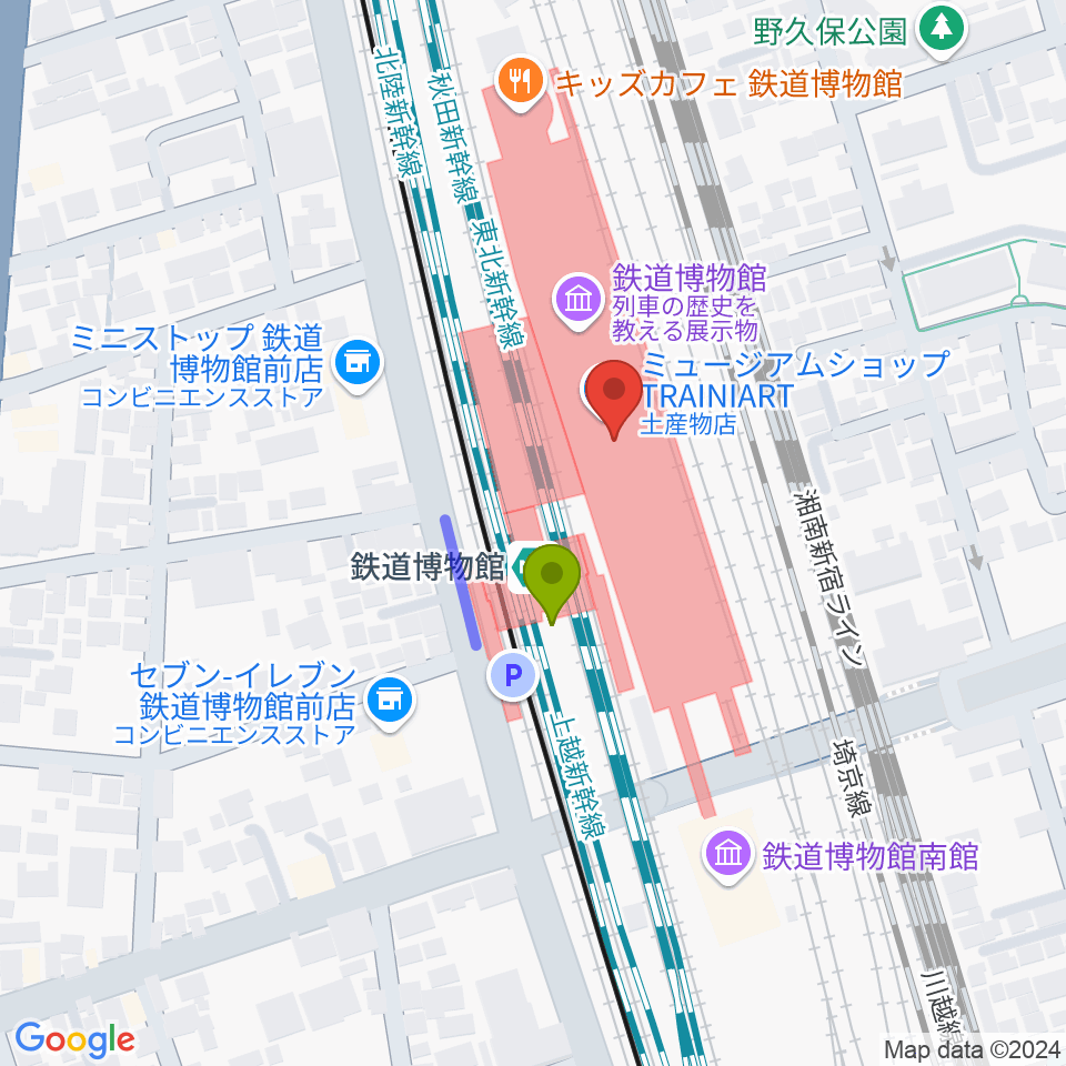 鉄道博物館の最寄駅鉄道博物館駅からの徒歩ルート（約1分）地図