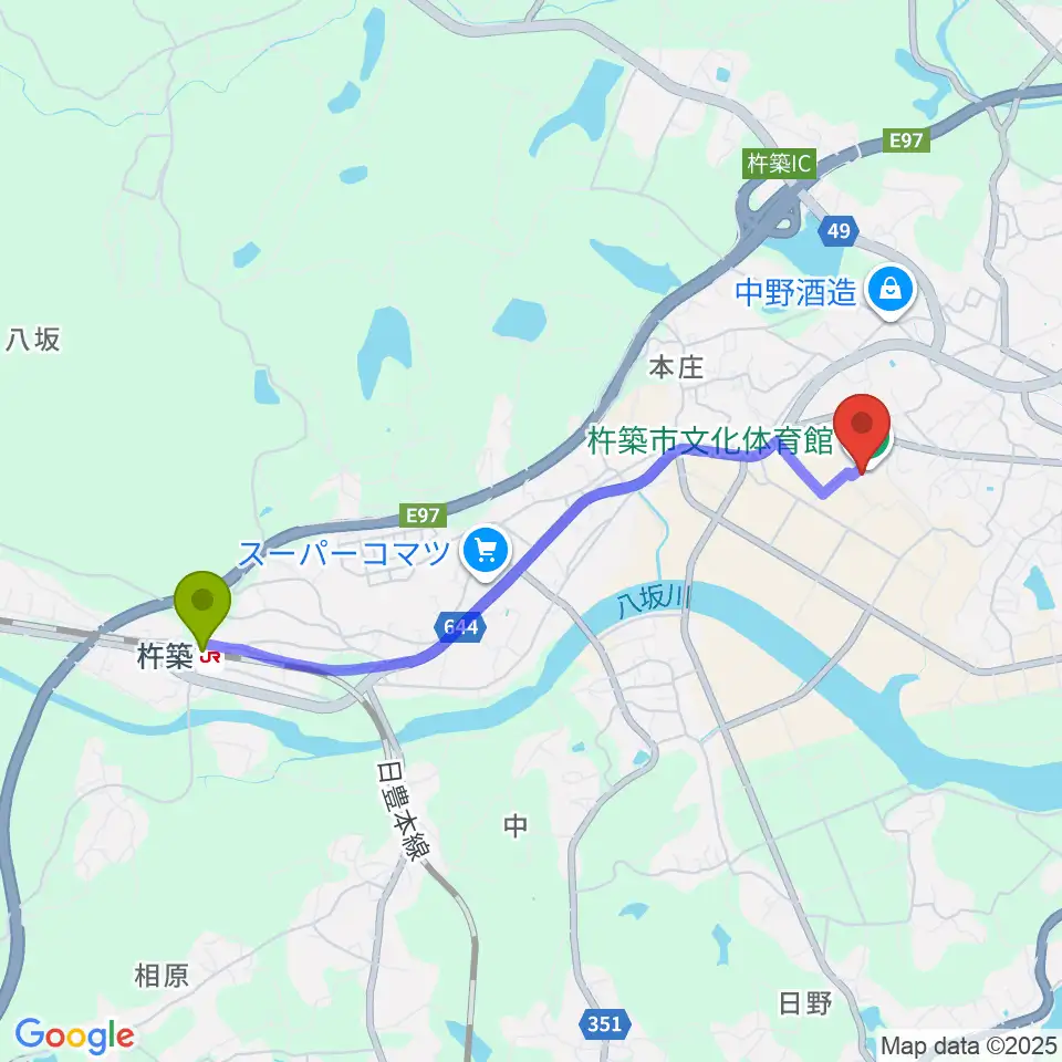 杵築市文化体育館の最寄駅杵築駅からの徒歩ルート（約41分）地図