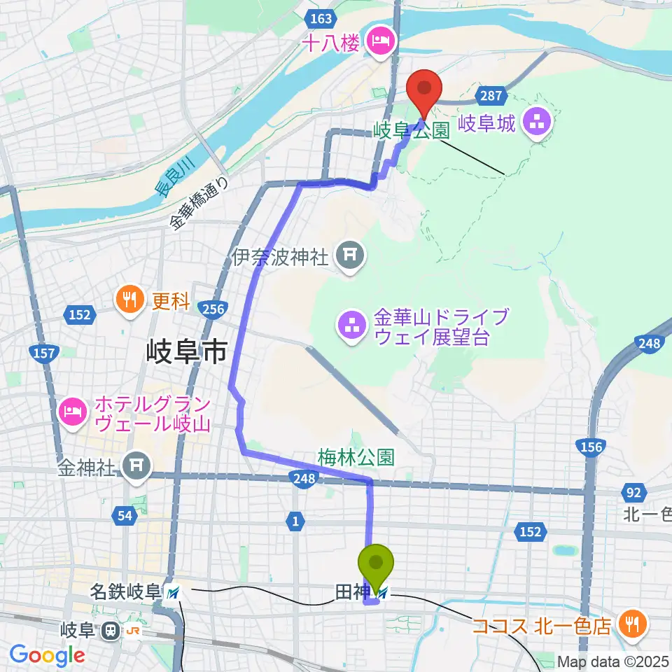加藤栄三・東一記念美術館の最寄駅田神駅からの徒歩ルート（約44分）地図