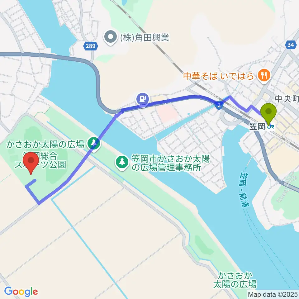 笠岡総合体育館の最寄駅笠岡駅からの徒歩ルート（約26分）地図