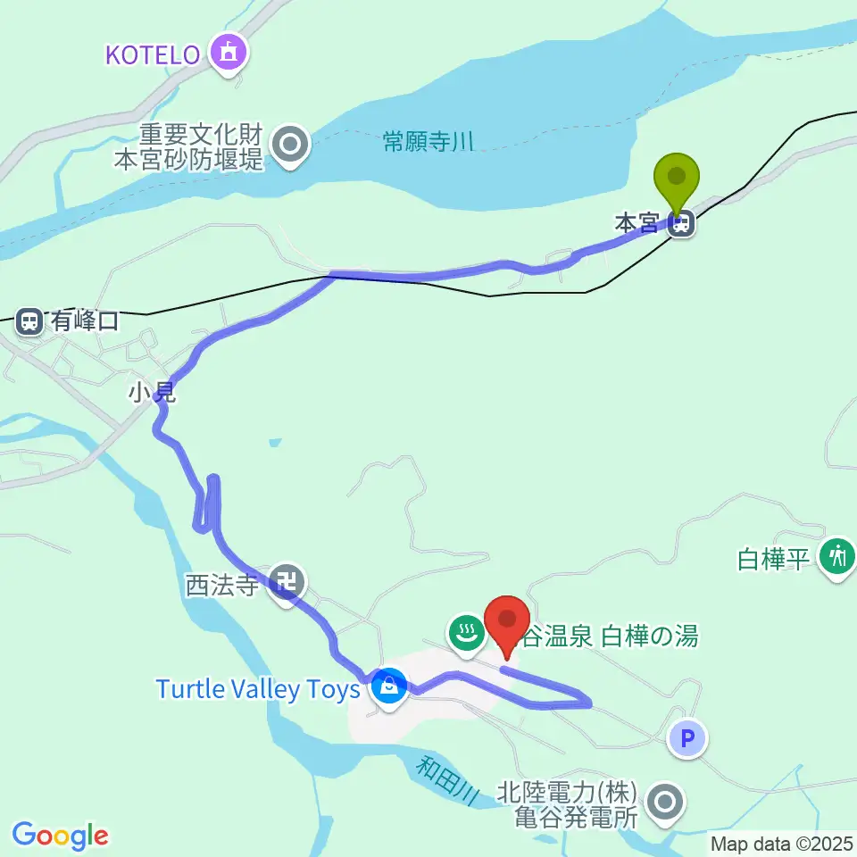 大山歴史民俗資料館の最寄駅本宮駅からの徒歩ルート（約17分）地図