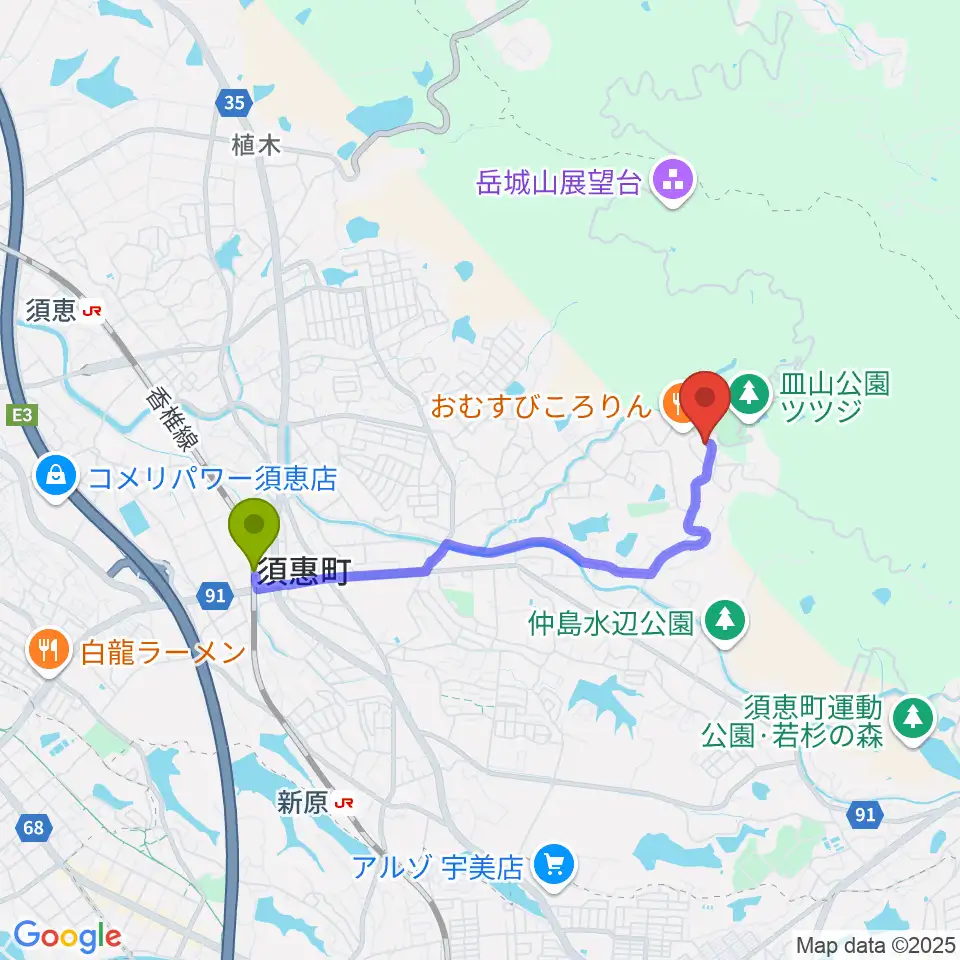 須恵町立歴史民俗資料館の最寄駅須恵中央駅からの徒歩ルート（約31分）地図