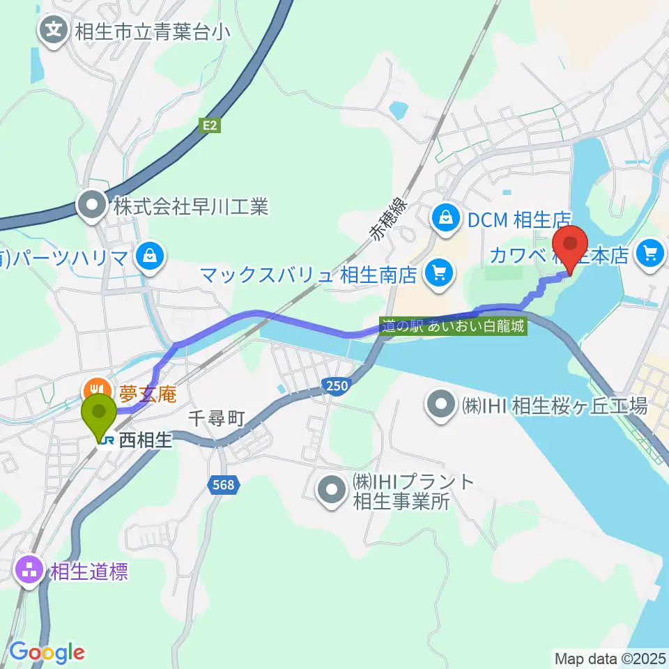 相生市立歴史民俗資料館の最寄駅西相生駅からの徒歩ルート（約23分）地図