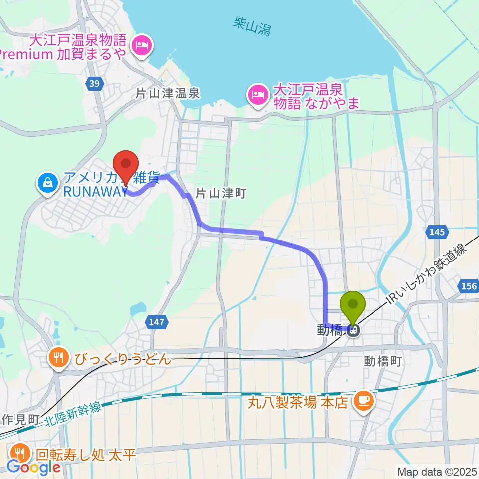 パスカル音楽教室の最寄駅動橋駅からの徒歩ルート（約34分）地図