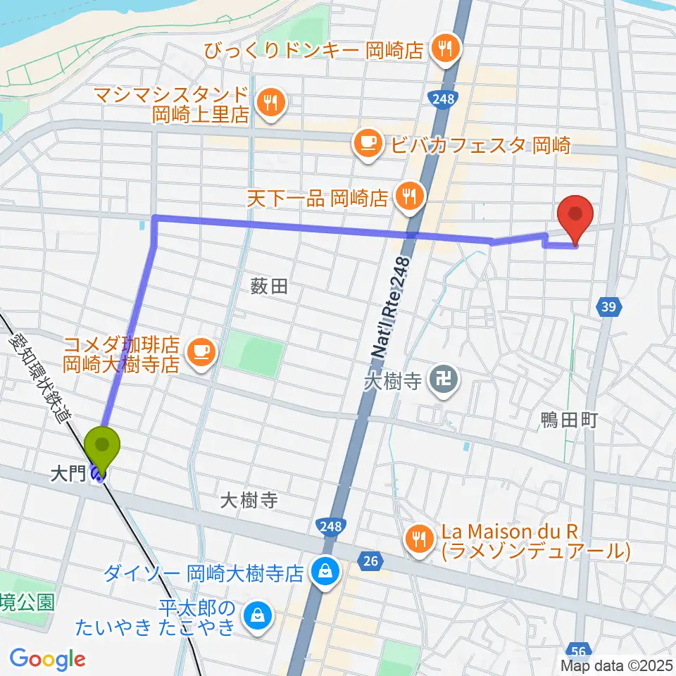HIRO MUSIC HOUSEの最寄駅大門駅からの徒歩ルート（約24分）地図