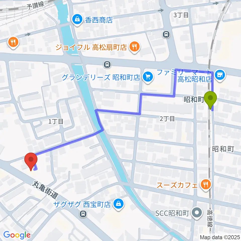 ブッチミュージックラボ.の最寄駅昭和町駅からの徒歩ルート（約6分）地図