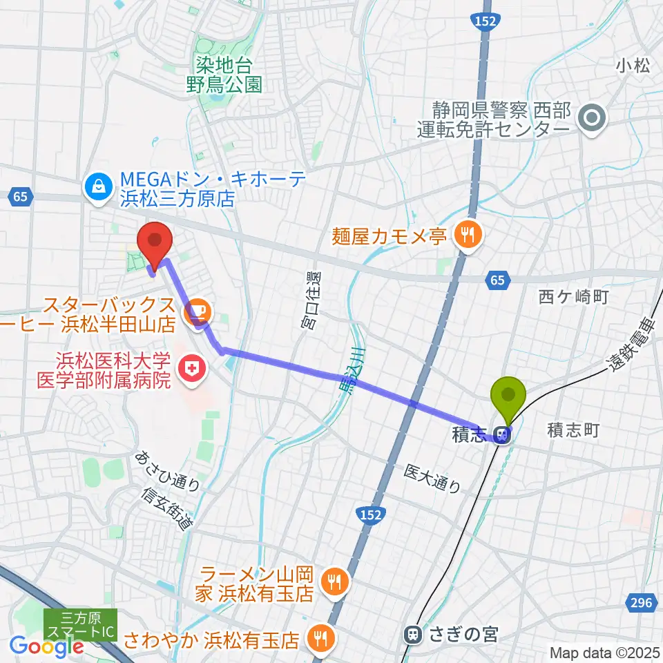 Jazz in B♭ 田村音楽教室の最寄駅積志駅からの徒歩ルート（約37分）地図