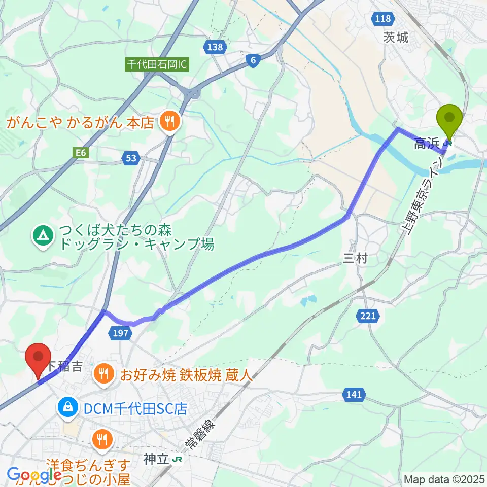 高浜駅からMind-Neoへのルートマップ地図