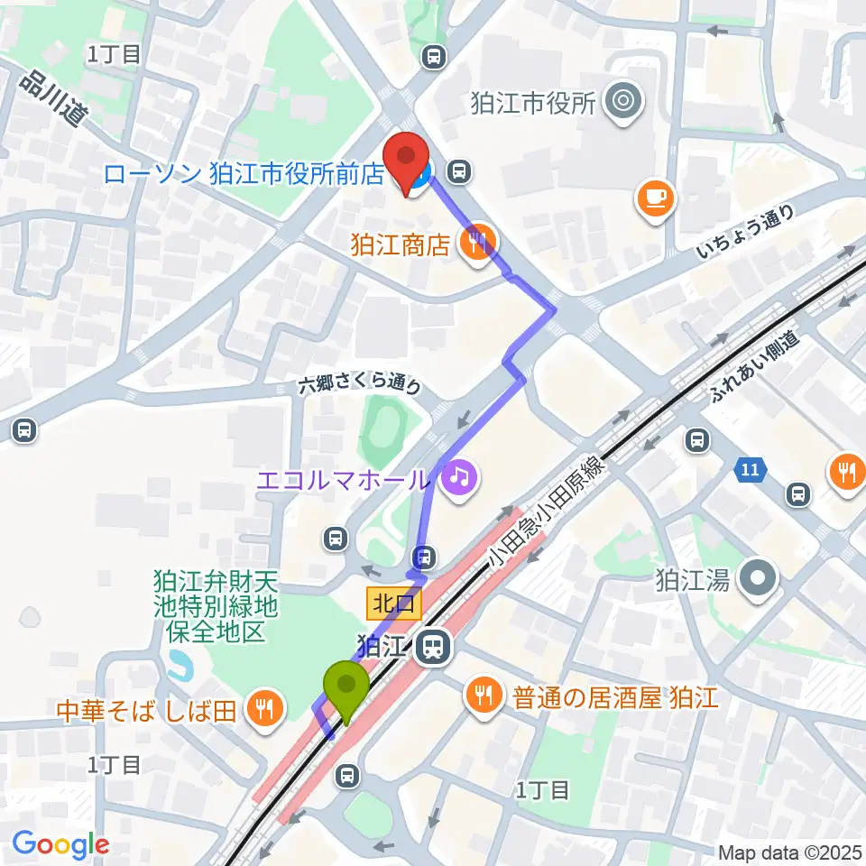狛江add9thの最寄駅狛江駅からの徒歩ルート（約5分）地図
