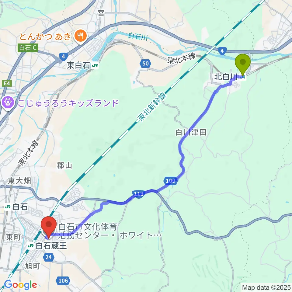 北白川駅からホワイトキューブへのルートマップ地図