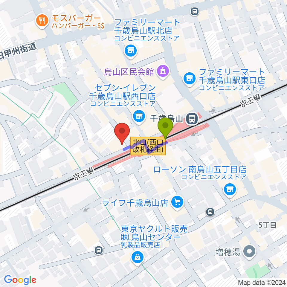 J’Z STUDIO 千歳烏山店の最寄駅千歳烏山駅からの徒歩ルート（約1分）地図